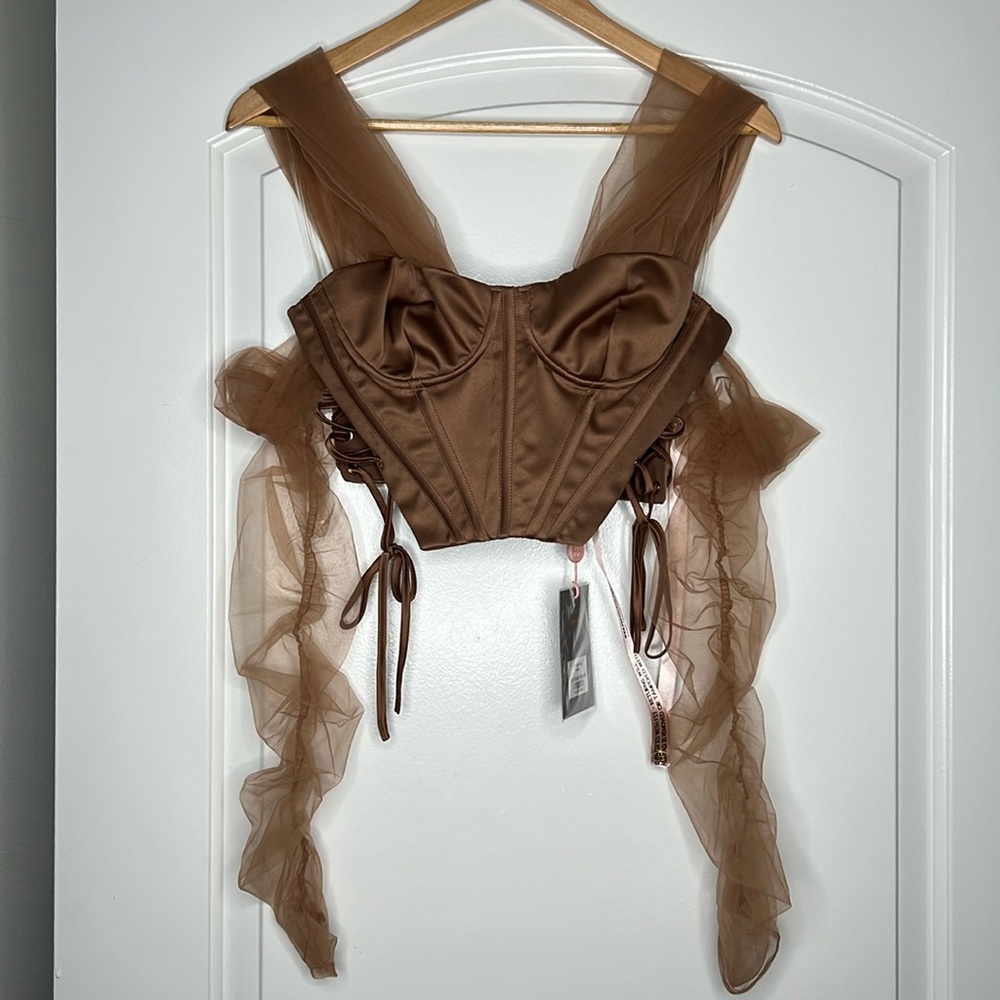 House of CB. Size Small. Brown corset top.
